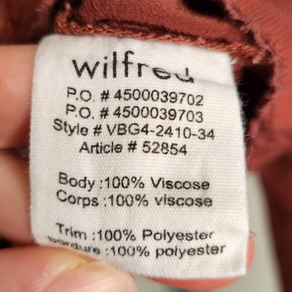 Aritzia Wilfred Brown Satin Long Sleeve Ruffle Bodice Peplum Top Size XXS - Picture 13 of 13